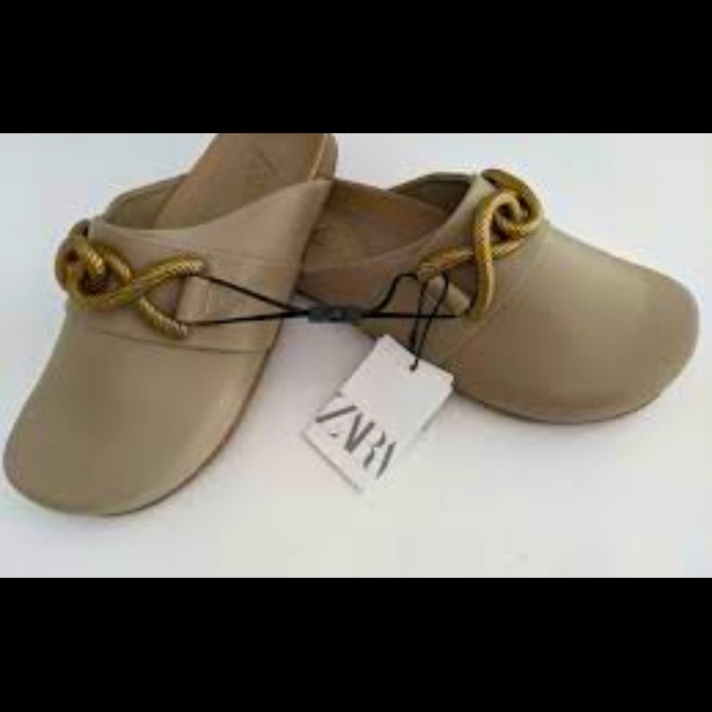 Zara metal buckle clog sandals